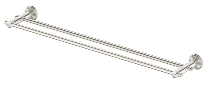 Mica Heritage Double Towel Rail - 800mm - Brushed Nickel