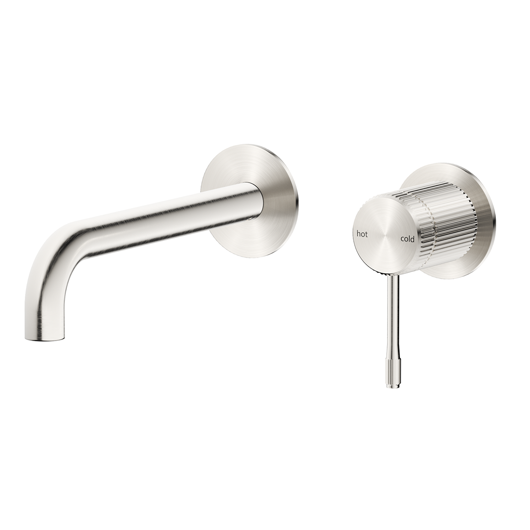 Mica Fluted Wall-Spout Combo - Brushed Nickel