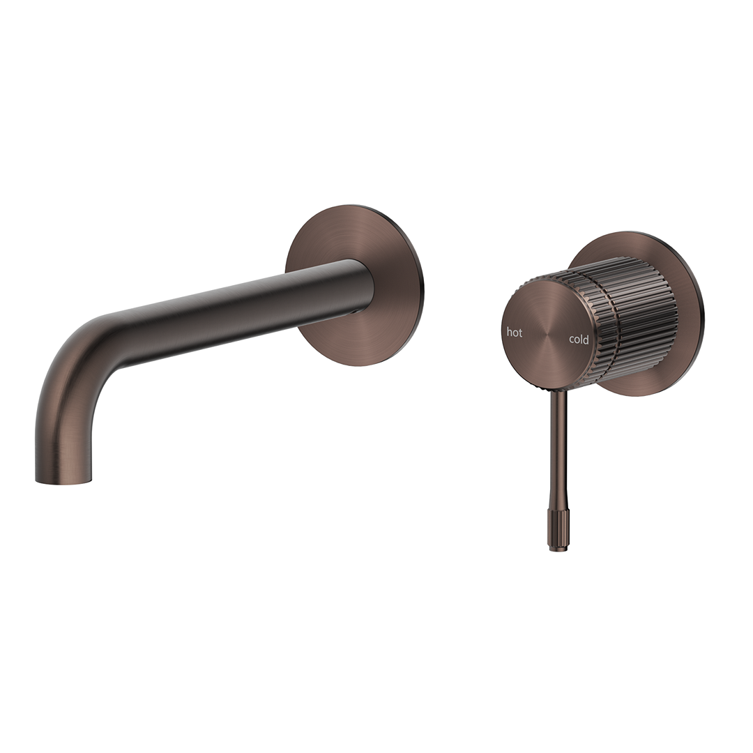 Mica Fluted Wall-Spout Combo - Dusk Bronze