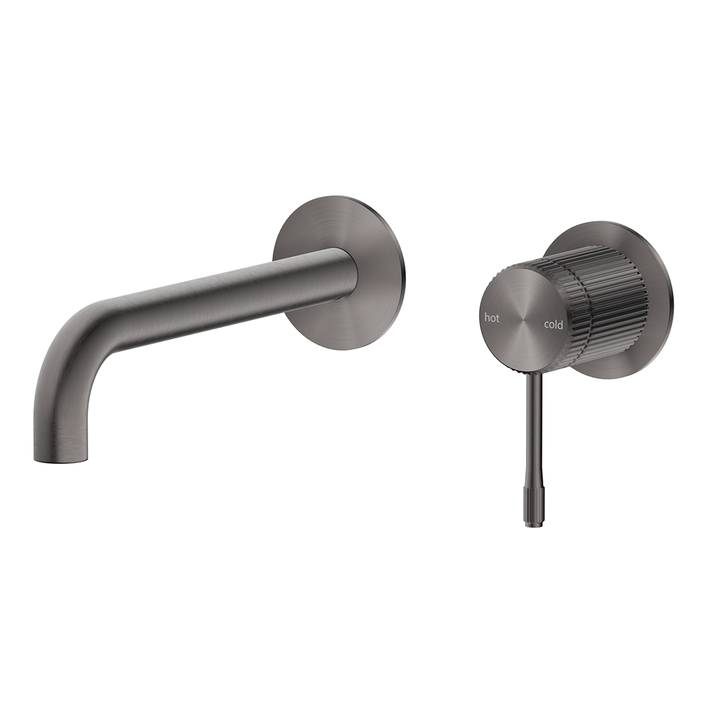 Mica Fluted Wall-Spout Combo - Gunmetal