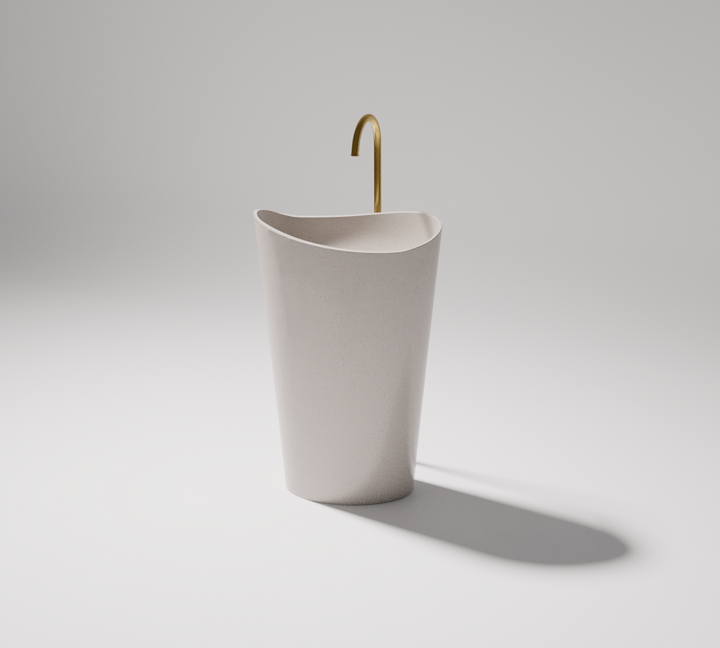 Wave above counter basin — side view