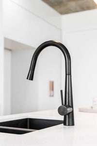 Round Pull Out Kitchen Mixer Tap - Matte Black Meir