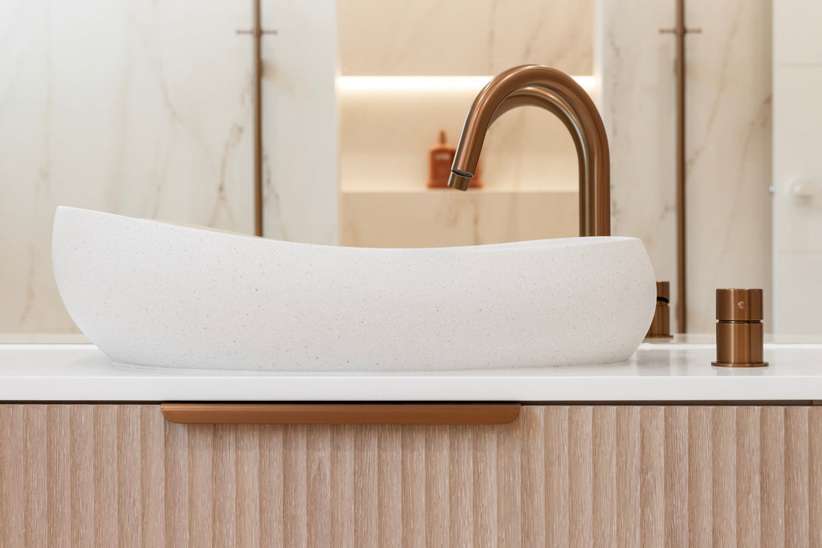 Oppen Edge-Pull 300mm Cabinet Handle (Brushed) - Lustre Bronze
