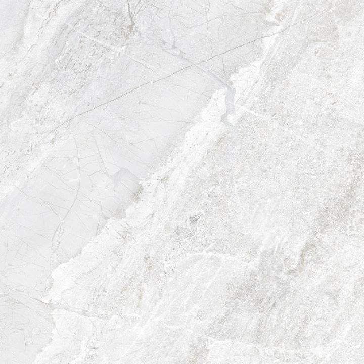 Agathos White Porcelain Tile tile face, 600 x 600 mm