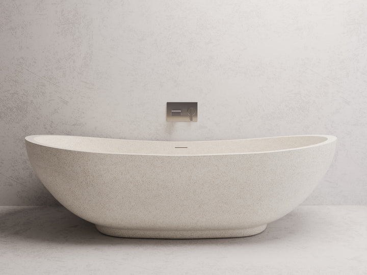 Willow freestanding bath — White terrazzo lifestyle
