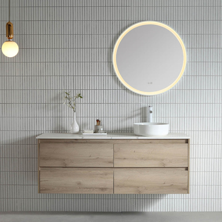 Eclipse LED Mirror with Dimmer Milano White lifestyle view 2