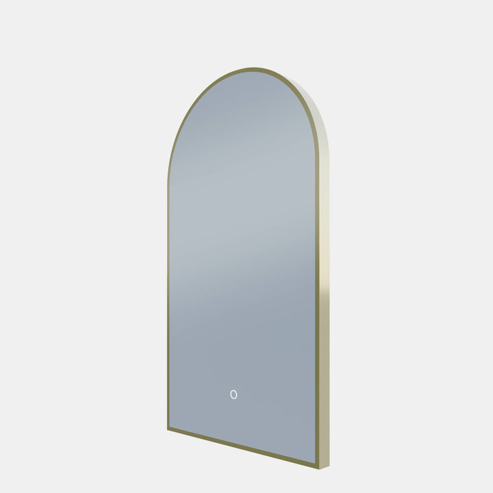 Framed A Series Arch LED Mirror Baltic Brass