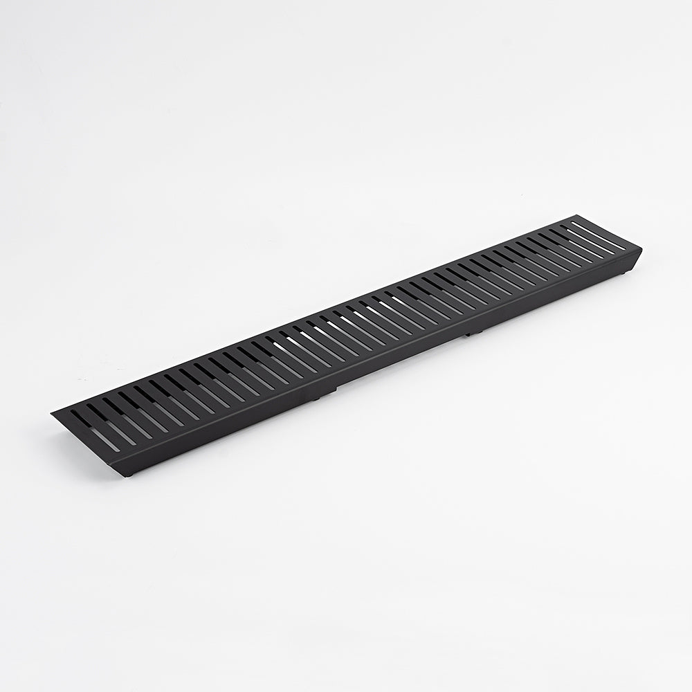 Linear Slotted Floor Grate - Matte Black