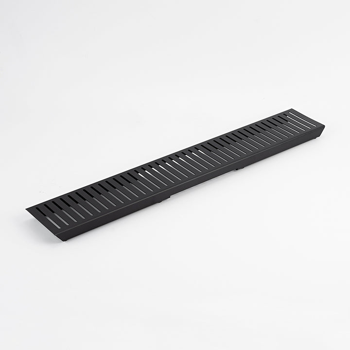 Linear Slotted Floor Grate - Matte Black