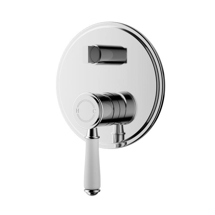 Clasico Wall Mixer Diverter Trim Kit / Ceramic Handle - Chrome