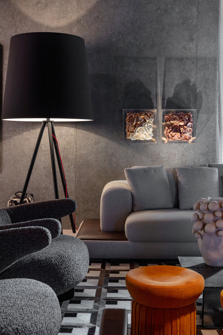 Grafite Dekton 8mm in a living area setting
