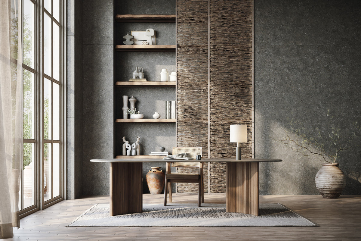 Dekton Grafite in a study desk