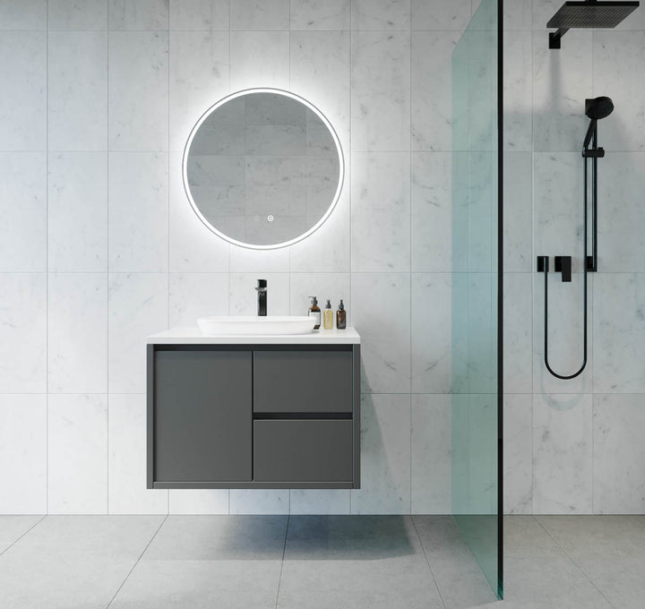 Sphere LED Mirror with Demister and Portable Magnifier Frameless lifestyle view