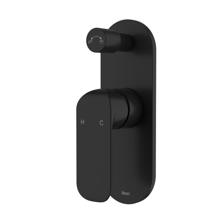 Kara Wall Mixer Diverter - Matt Black