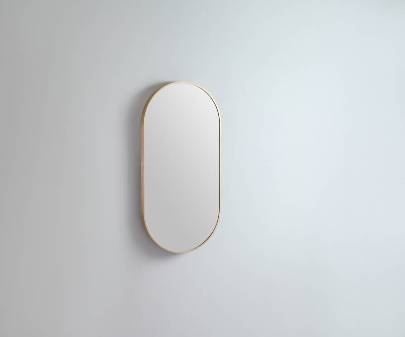 Modern Oblong Mirror Baltic Brass detail view 3