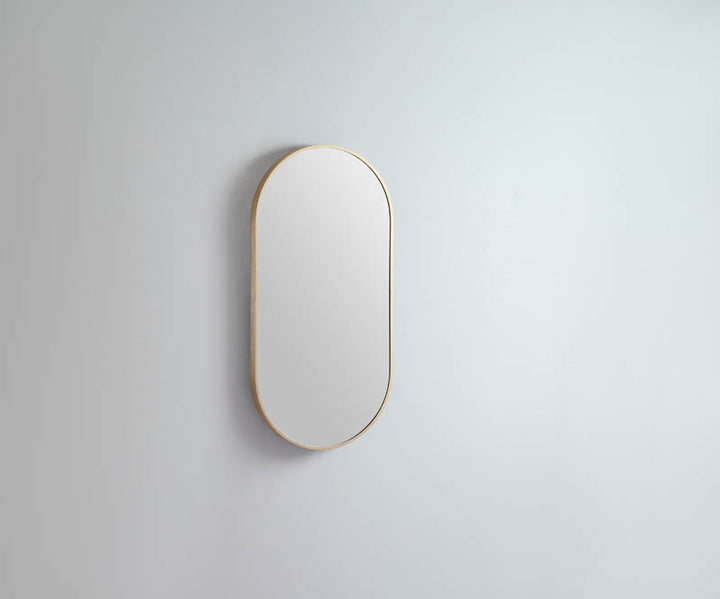 Modern Oblong Mirror Baltic Brass detail view 3
