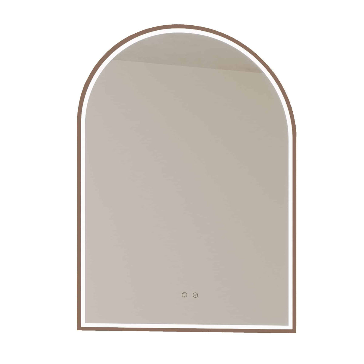 Arch LED Mirror with Demister and Portable Magnifier Cuban Bronze product view 2