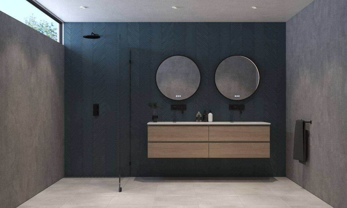 GLODA Olek Round LED Mirror - Matte Black
