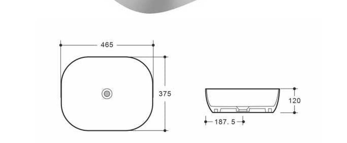 aulic-bennett-gloss-white-basin specification diagram dimensions