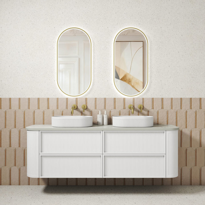 Ramee Fluted Wall Hung Matte White 1800mm — Aulic lifestyle