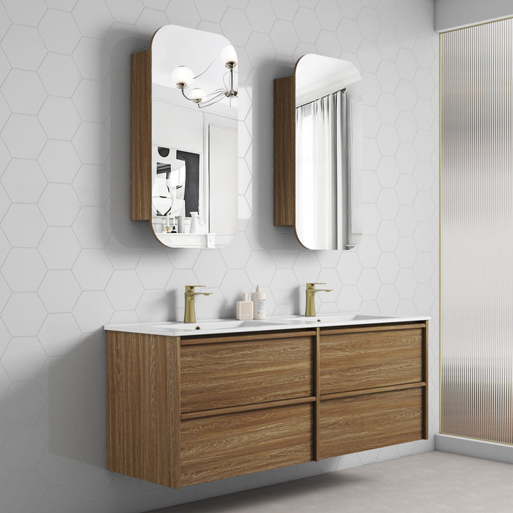 Venetta Framed Wall Hung Harvest Oak 1500mm — Aulic lifestyle (gallery)