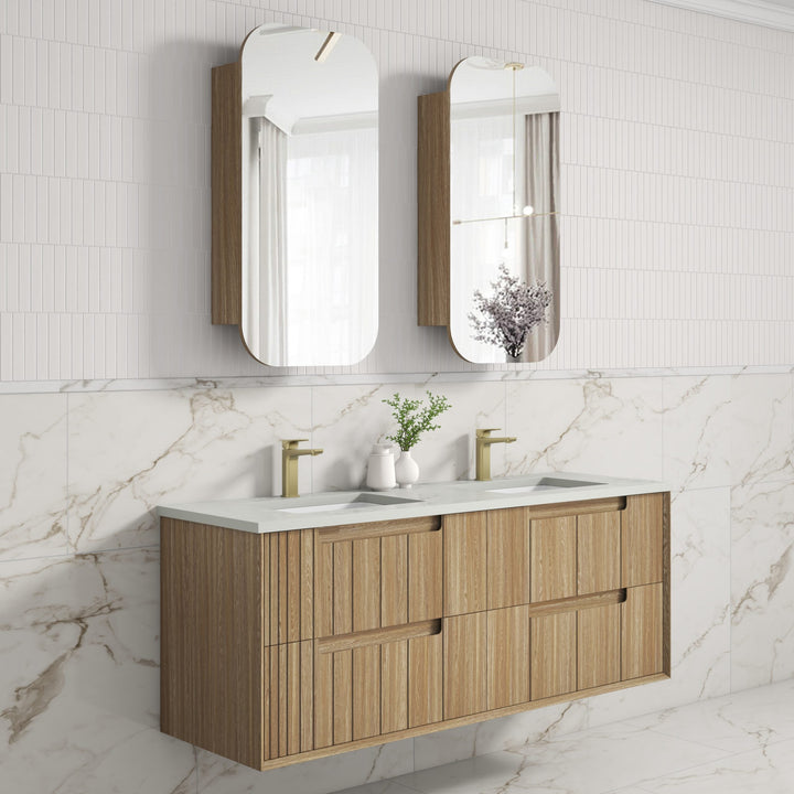 Voulari Framed Wall Hung Harvest Oak 1500mm — Aulic lifestyle (gallery)