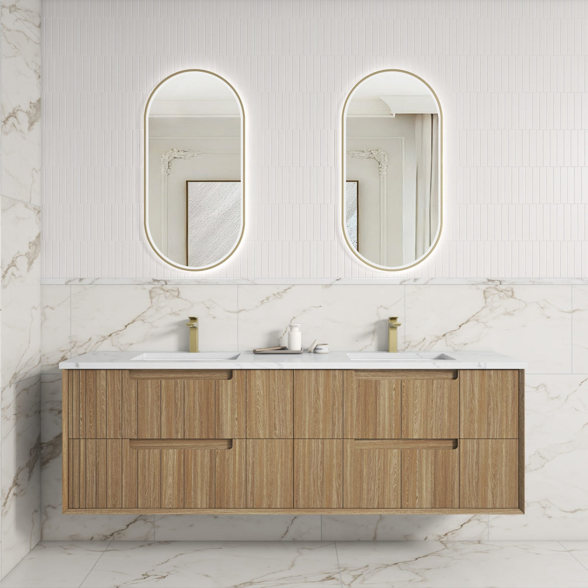 Voulari Framed Wall Hung Harvest Oak 1800mm — Aulic lifestyle