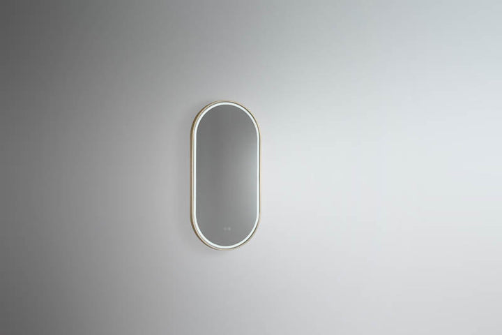 Gatsby LED Mirror with Demister and Portable Magnifier Baltic Brass detail view 2