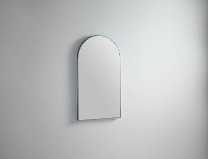 Modern Arch Mirror with Portable Magnifier Brits Nickel product view 2