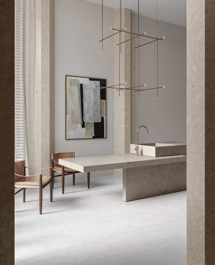 Dekton Adia in a kitchen with Dekton Ava and Sandik (second photo)