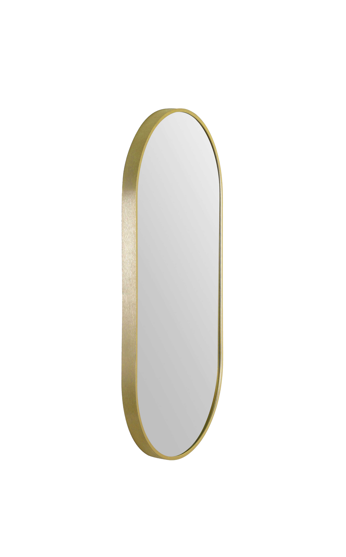 Modern Oblong Mirror with Portable Magnifier Nordic Gold detail view 2