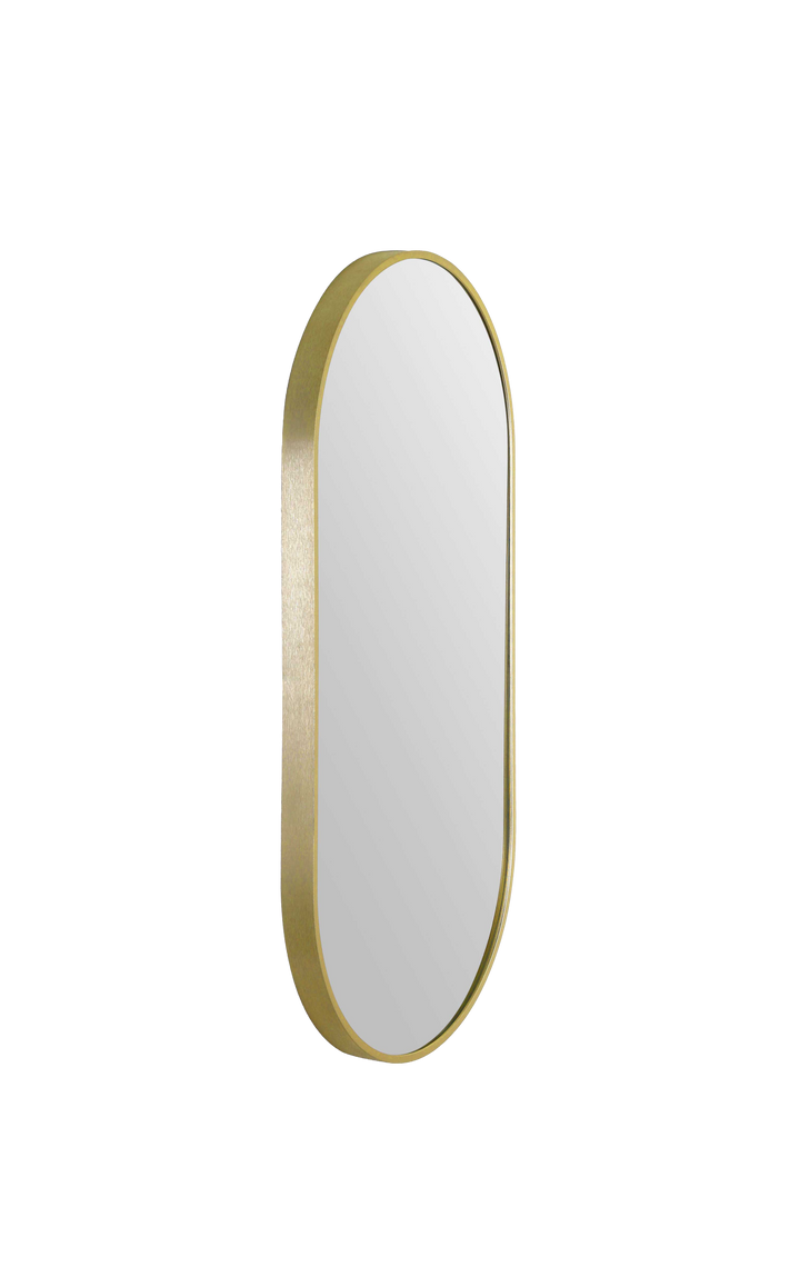 Modern Oblong Mirror with Portable Magnifier Nordic Gold detail view 2