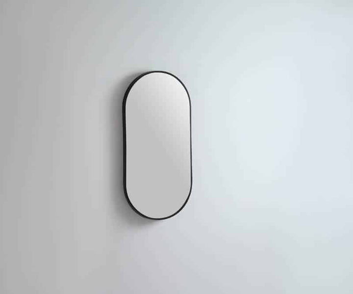 Modern Oblong Mirror with Portable Magnifier Manhattan Black detail view 2