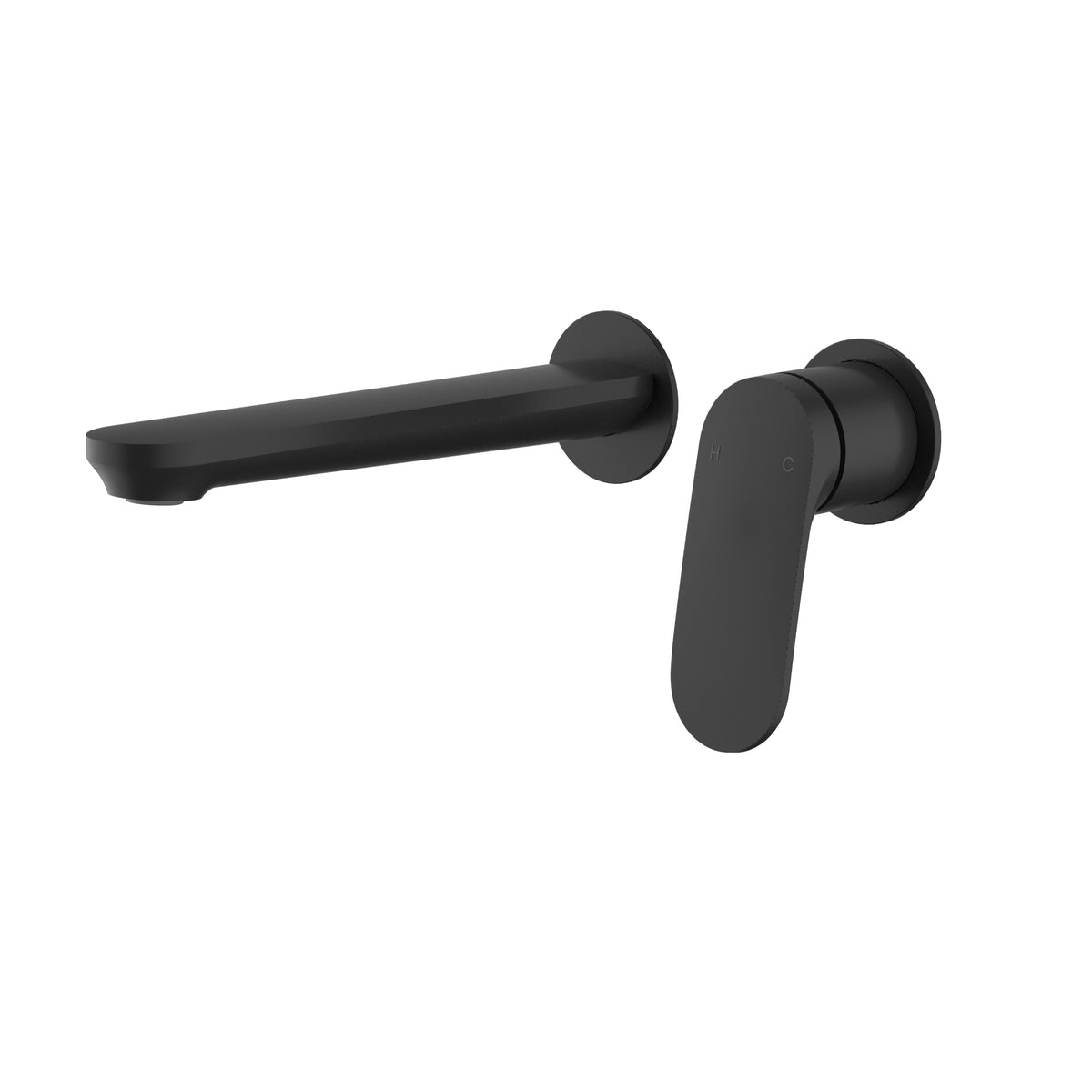 Sulu II Wall Basin Mixer Trim Kit with Separate Cover Plate - Matt Black