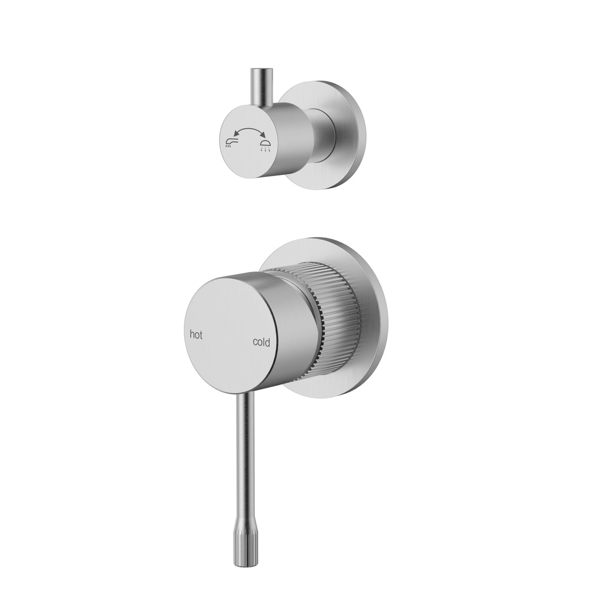 Linie Wall Diverter Mixer Trim Kit with Separate Cover Plate - Brushed Nickel