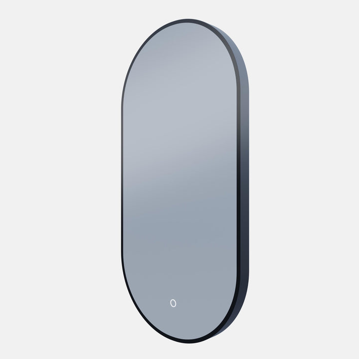 Framed O Series Oval LED Mirror Manhattan Black product view