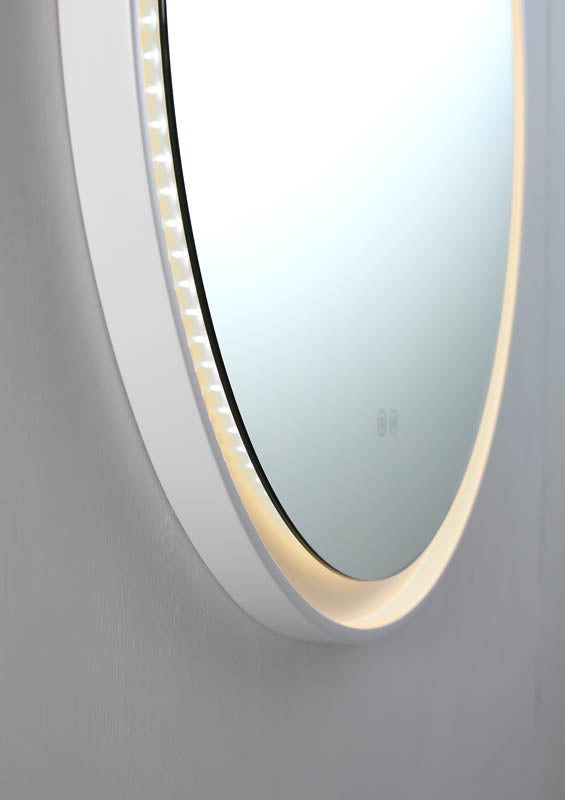 Eclipse LED Mirror with Dimmer Milano White detail view