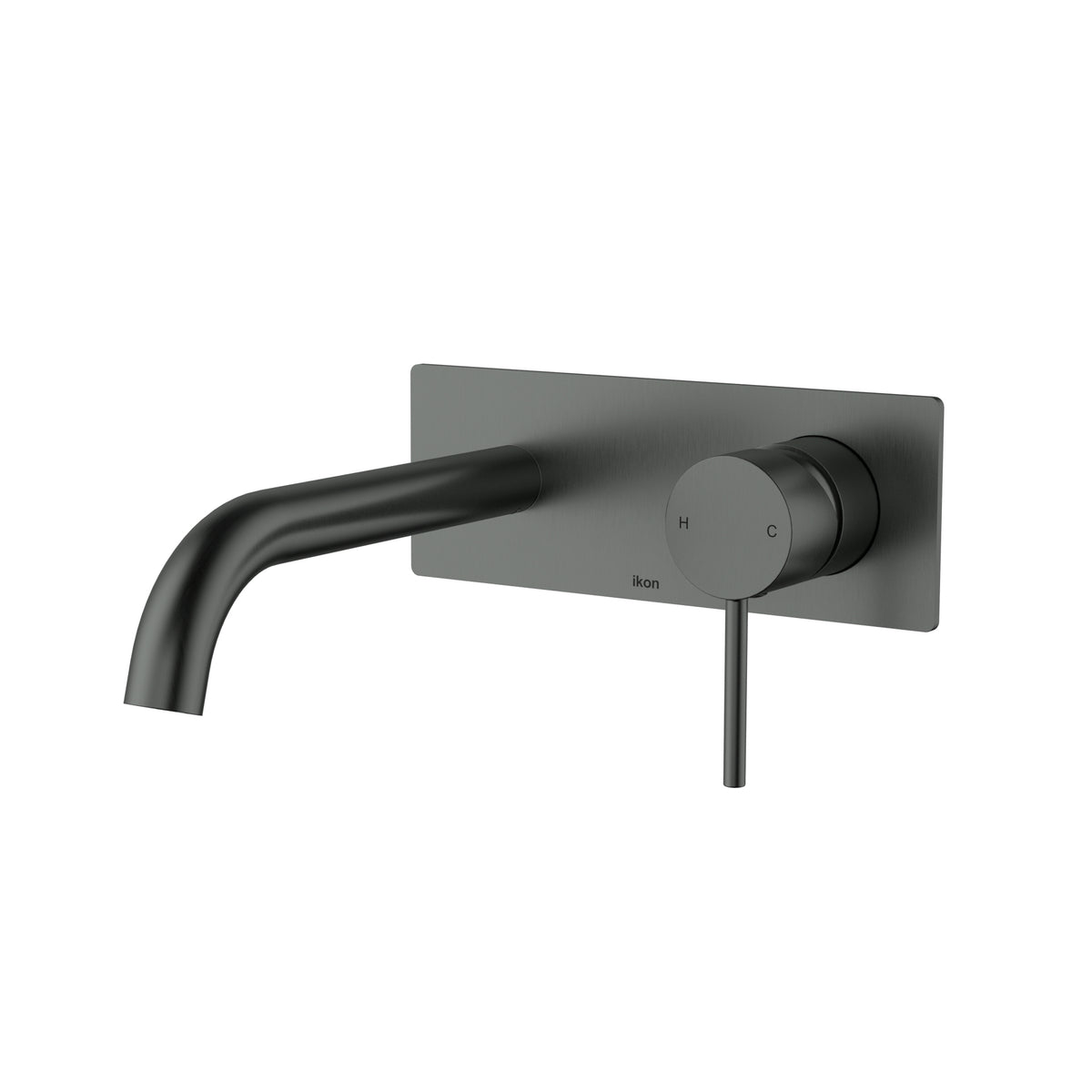 Hali Wall Basin Mixer Curved Spout - Gun Metal