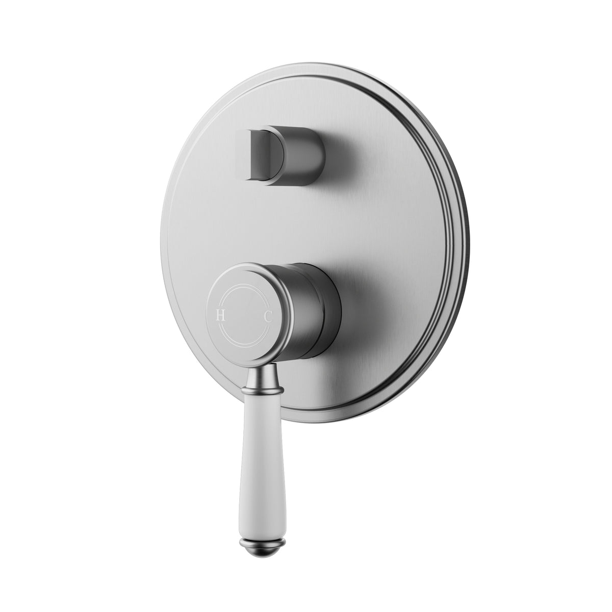 Clasico Wall Mixer Diverter Trim Kit / Ceramic Handle - Brushed Nickel