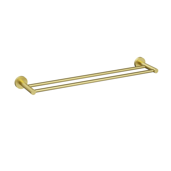 Otus Slimline Towel Rail Double 600mm - Brushed Gold