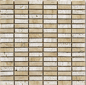 Bluetooth Travertine Classico Travertine Mosaic tile face, 300 x 306 mm