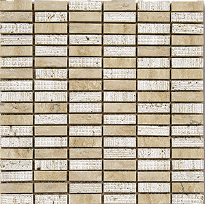 Bluetooth Travertine Classico Travertine Mosaic tile face, 300 x 306 mm