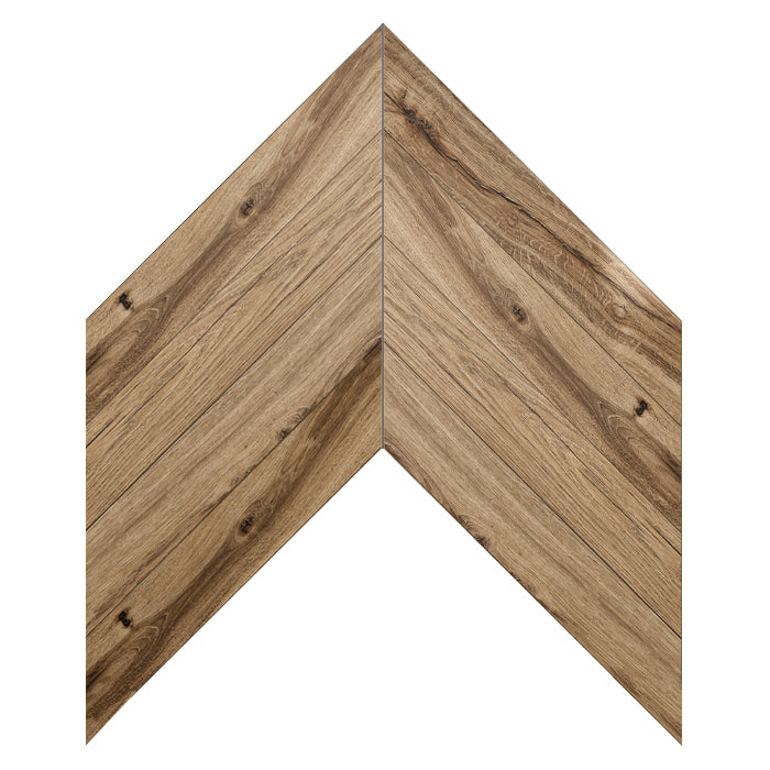 Bona Chevron XL Nut Timber Look Porcelain Tile – 850 x 150 mm, tile face