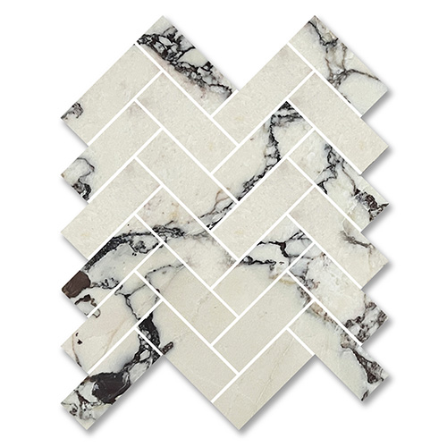 Brick Wave Viola Marble Mosaic tile face, 314 x 283 mm