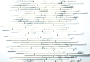 Bullets Calacatta Marble Mosaic tile face, 300 x 300 mm