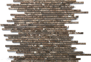 Bullets Emperador Dark Marble Mosaic tile face, 300 x 300 mm