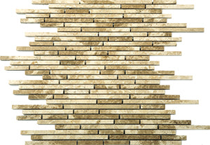 Bullets Emperador Light Marble Mosaic tile face, 300 x 300 mm