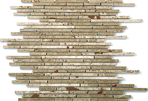 Bullets Travertine Noce Travertine Mosaic tile face, 300 x 300 mm