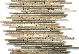 Bullets Travertine Noce Travertine Mosaic tile face, 300 x 300 mm