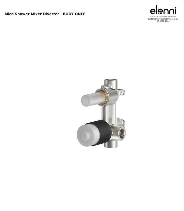 Elenni specification sheet — Mica Shower Mixer Diverter - BODY ONLY